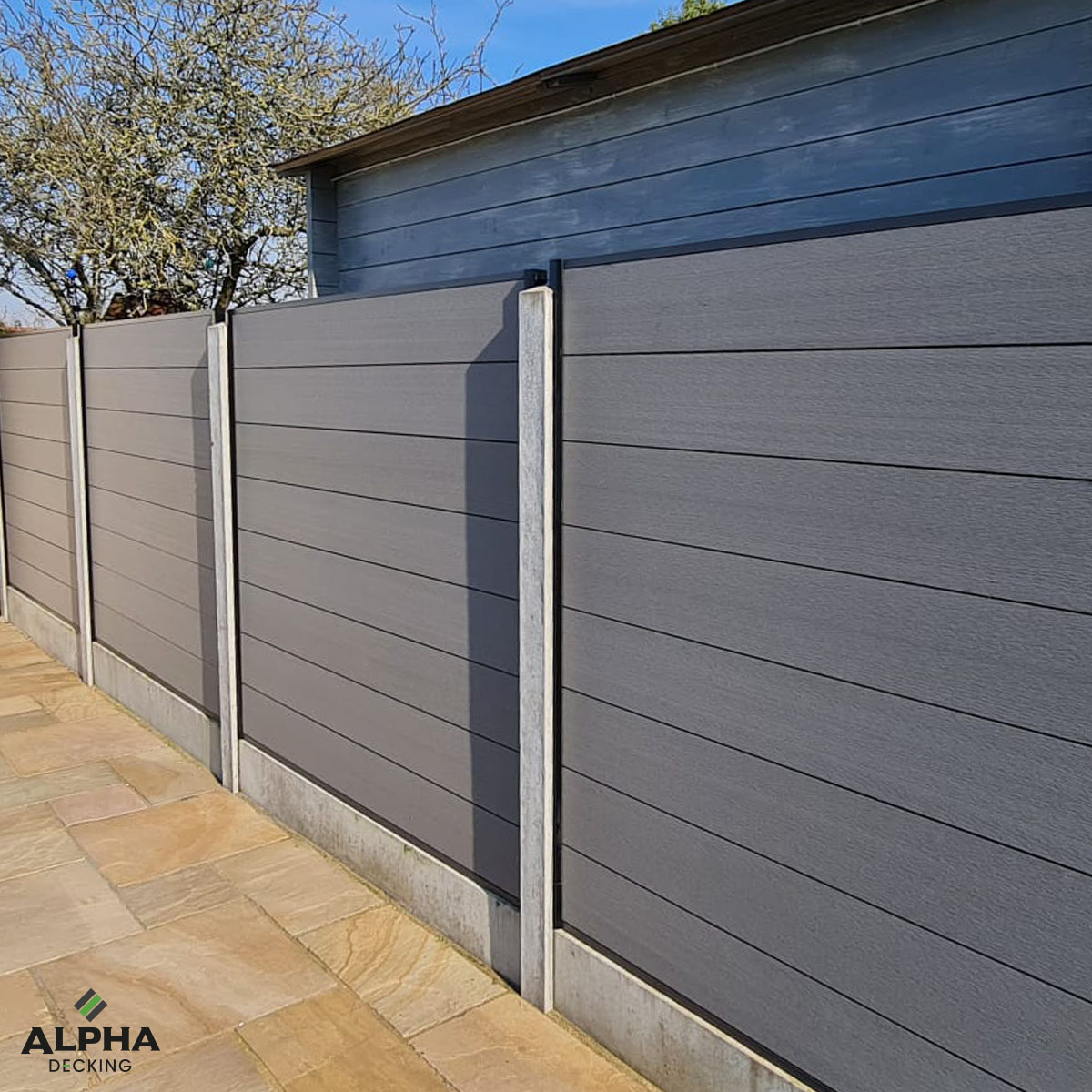 6ft x 6ft Finished Height Composite Fence Panel Sets To Fit Concrete